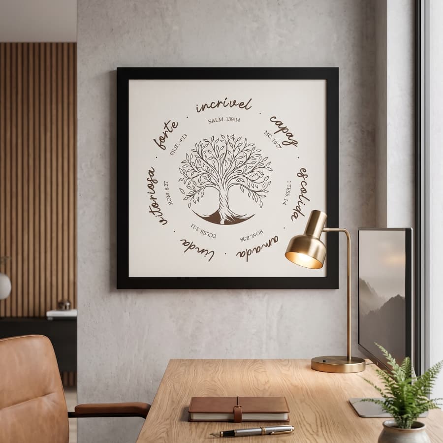 Quadro Religioso Árvore da Vida Frases Bíblicas Decoração Cristã Presente Evangélico