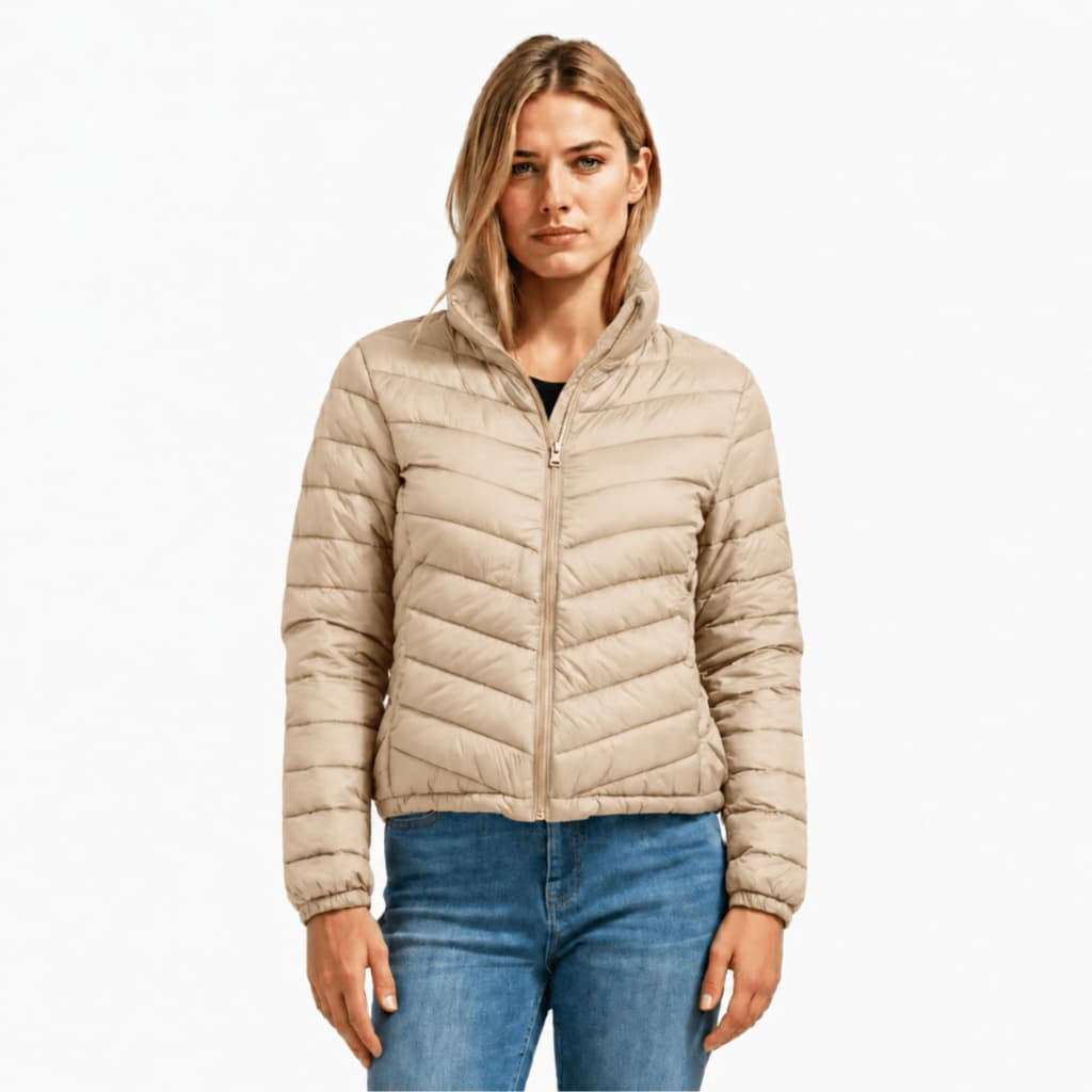 Casaco Modelo Puffer Feminina De Frio Com Bolsos e Sem Touca, Variações de Cores