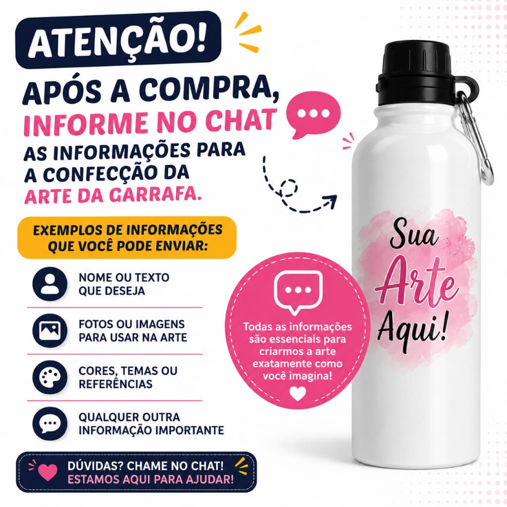 Garrafa Personalizada com Nome, Foto ou Tema | Presente Criativo e Exclusivo