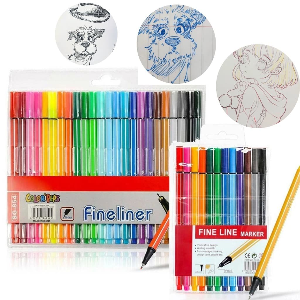 CANETINHAS PONTA FINA 12 CORES Para Decorar Diários Fazer o Traçado de Mangás e Detalhe a Ilustraçõe