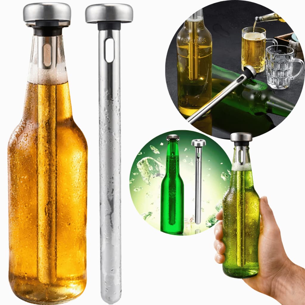 Bastão Refrigerador Para Cerveja Em Aço Inox Resfriamento Rápido Prático Reutilizável Durável