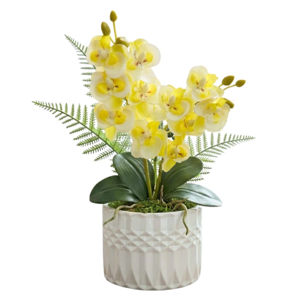 Arranjo Artificial Orquídea Em Vaso Luxuoso