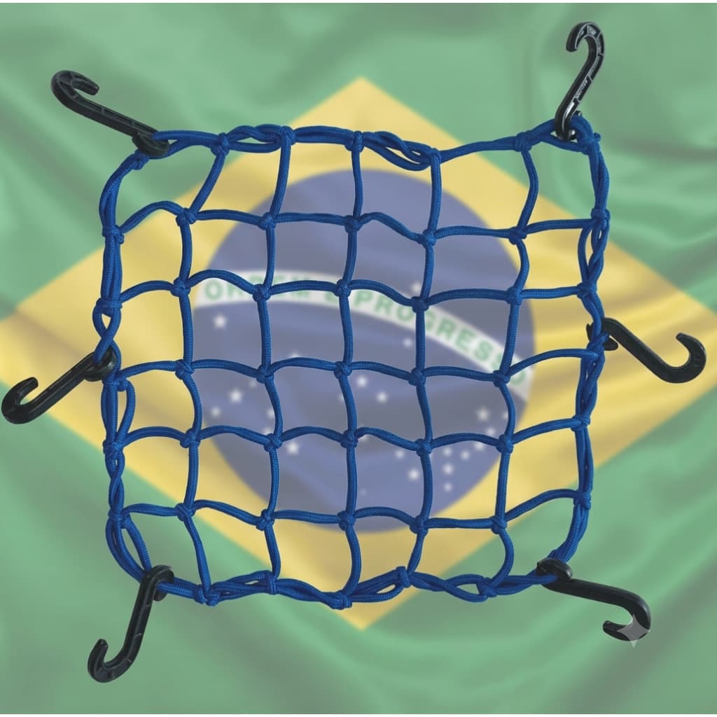 Rede Elática Aranha Azul para capacete e bagageiro Moto ou carro 35cm x 35cm
