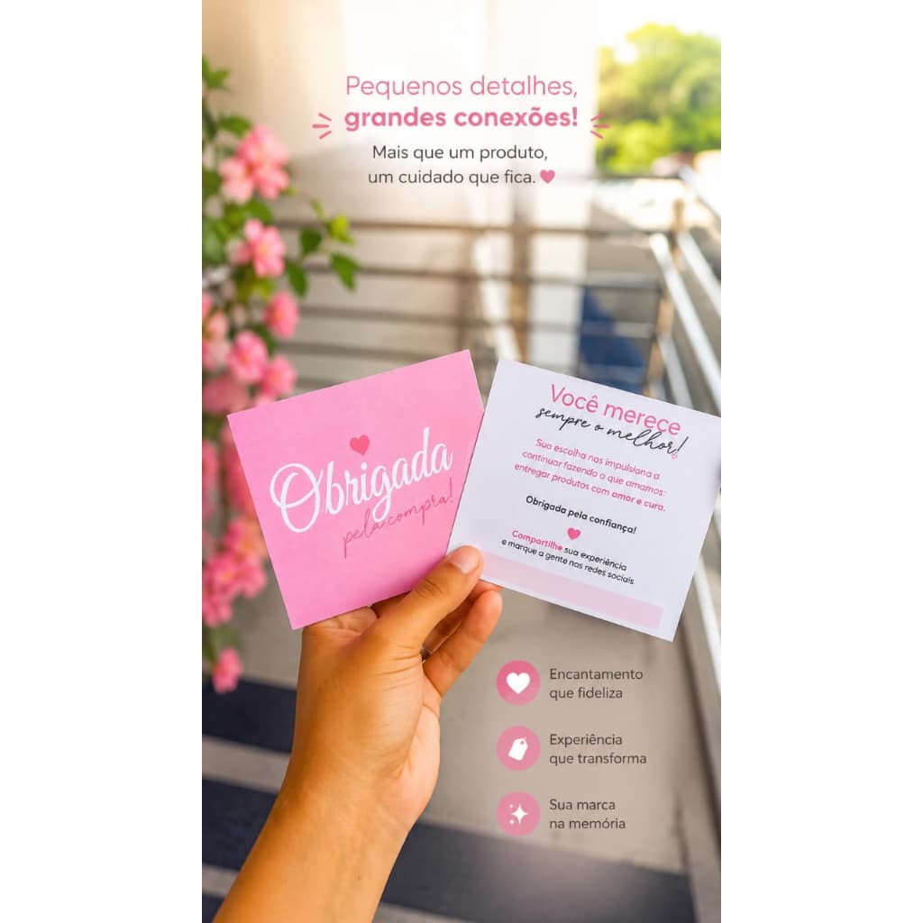 Cartão de Agradecimento ao Cliente 9x10cm com Impressão Colorida em Papel Couché