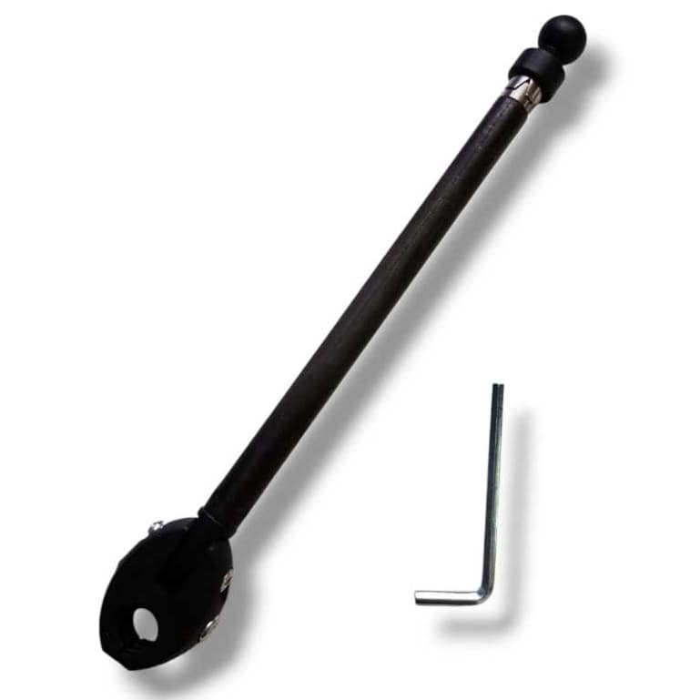 Antena Corta Pipa Anti Cerol Retrátil 6 estágios -  Retrovisor Abs Preta/Cromada 10mm