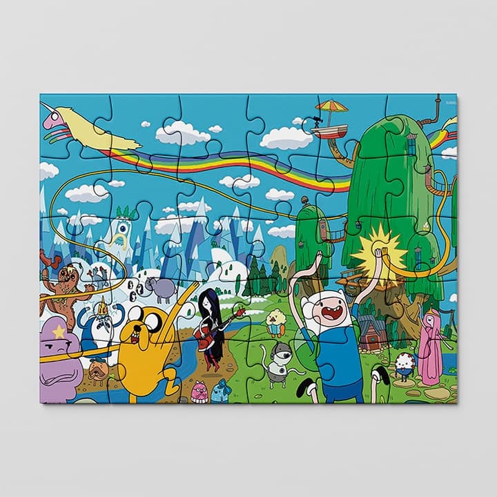 Quebra Cabeça Hora de aventura, FINN, JAKE, Princesa Jujuba, Marceline | 24, 40 e 70pçs | MDF