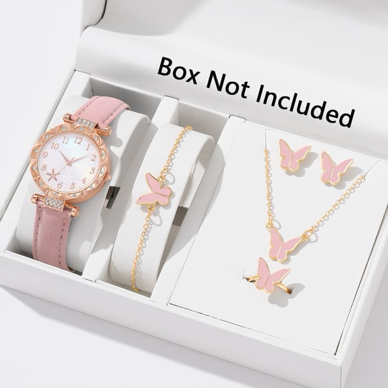 Conjunto De Relógio Feminino De Quartzo Para Presente Elegante | Vários Estilos Elegantes A Mulher Moderna