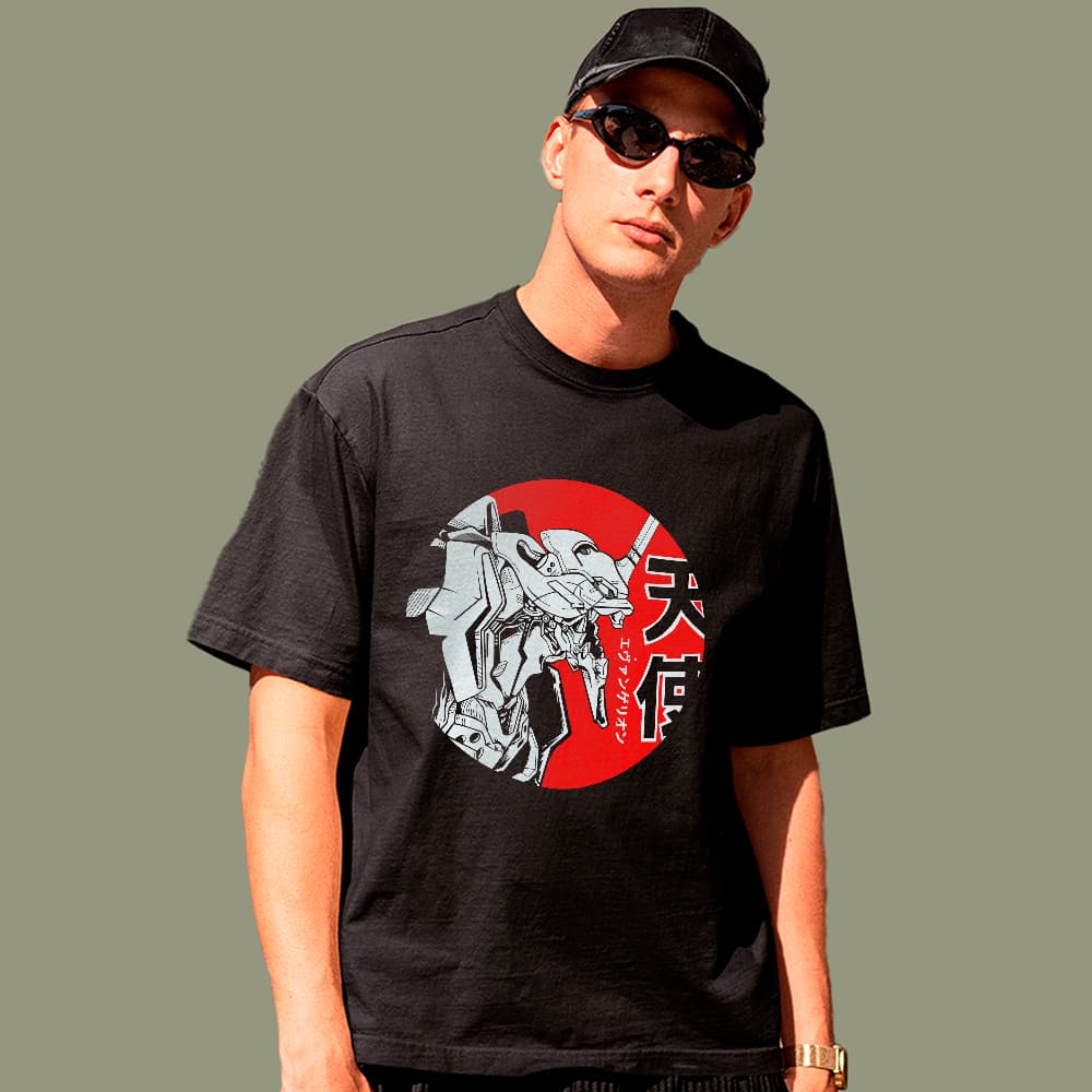 Camiseta Básica Evangelion EVA Unit 01 Anime Mecha Geek