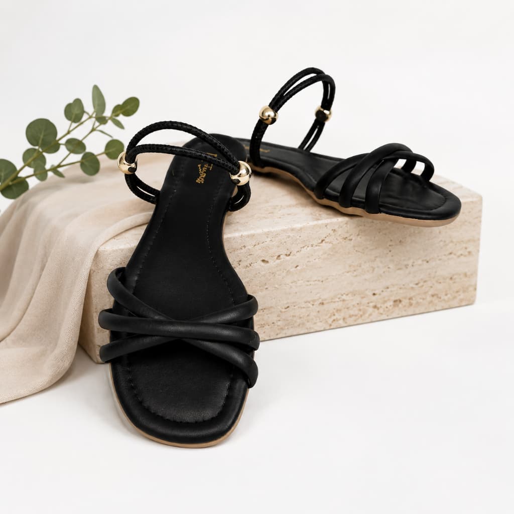 Sandália Rasteirinha Flat Tiras Delicada Básica Fivela Brilho Dia a Dia Promoção Confortável Moda