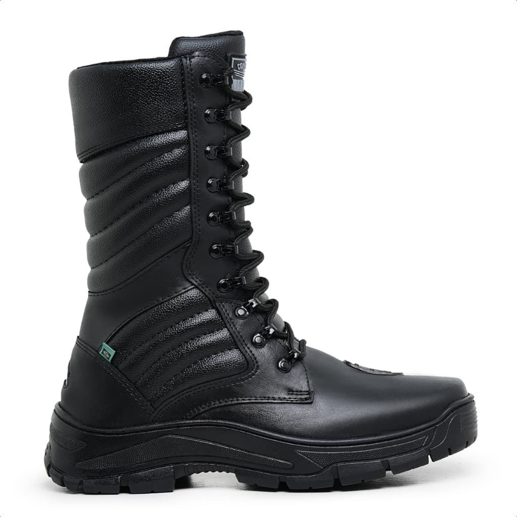 Bota Coturno Militar Tático  Zíper  Cano Alto Marotto Dubai