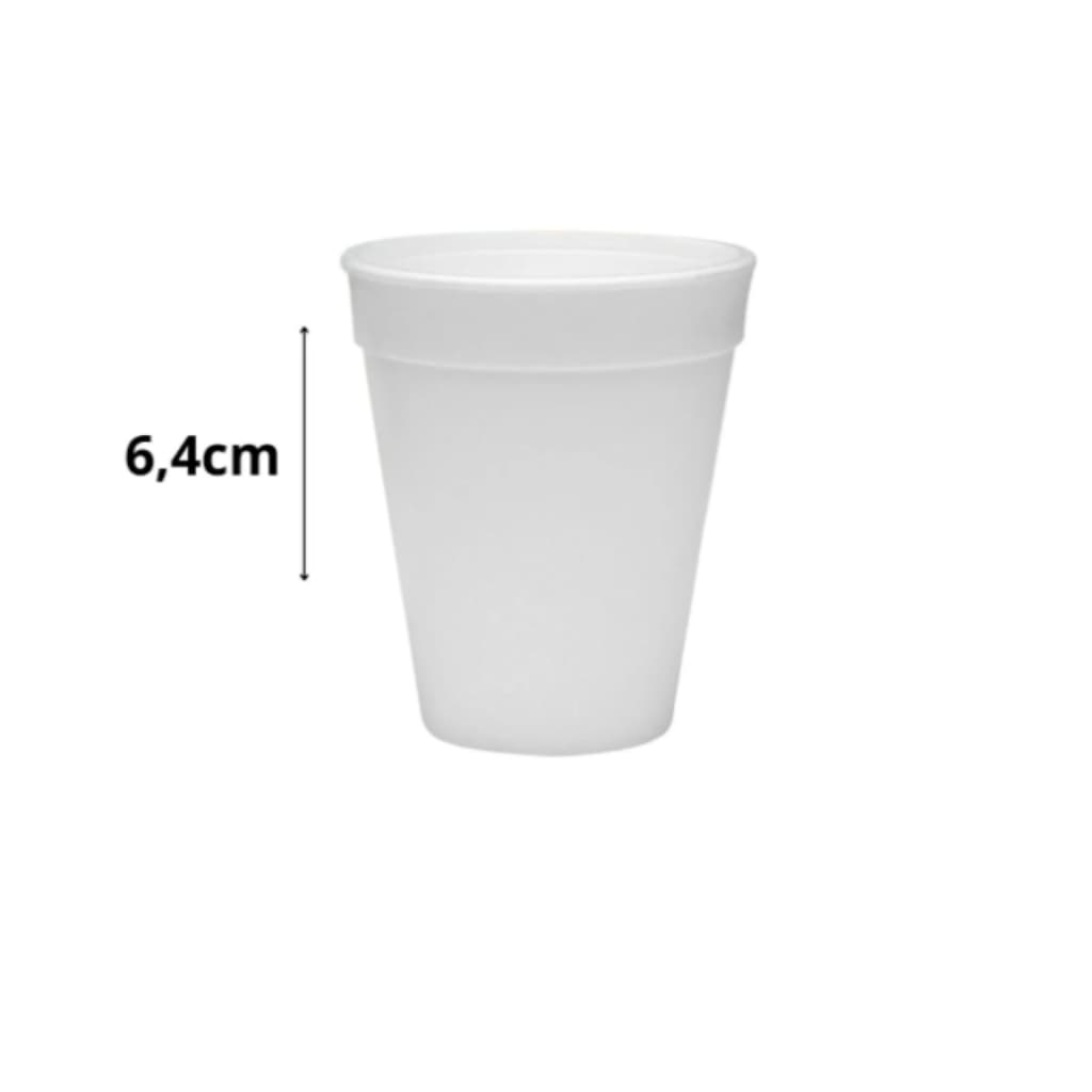 Copo Isopor Termico Descartavel P/ Cafe 88ml C/ 100 Un Cor Branco