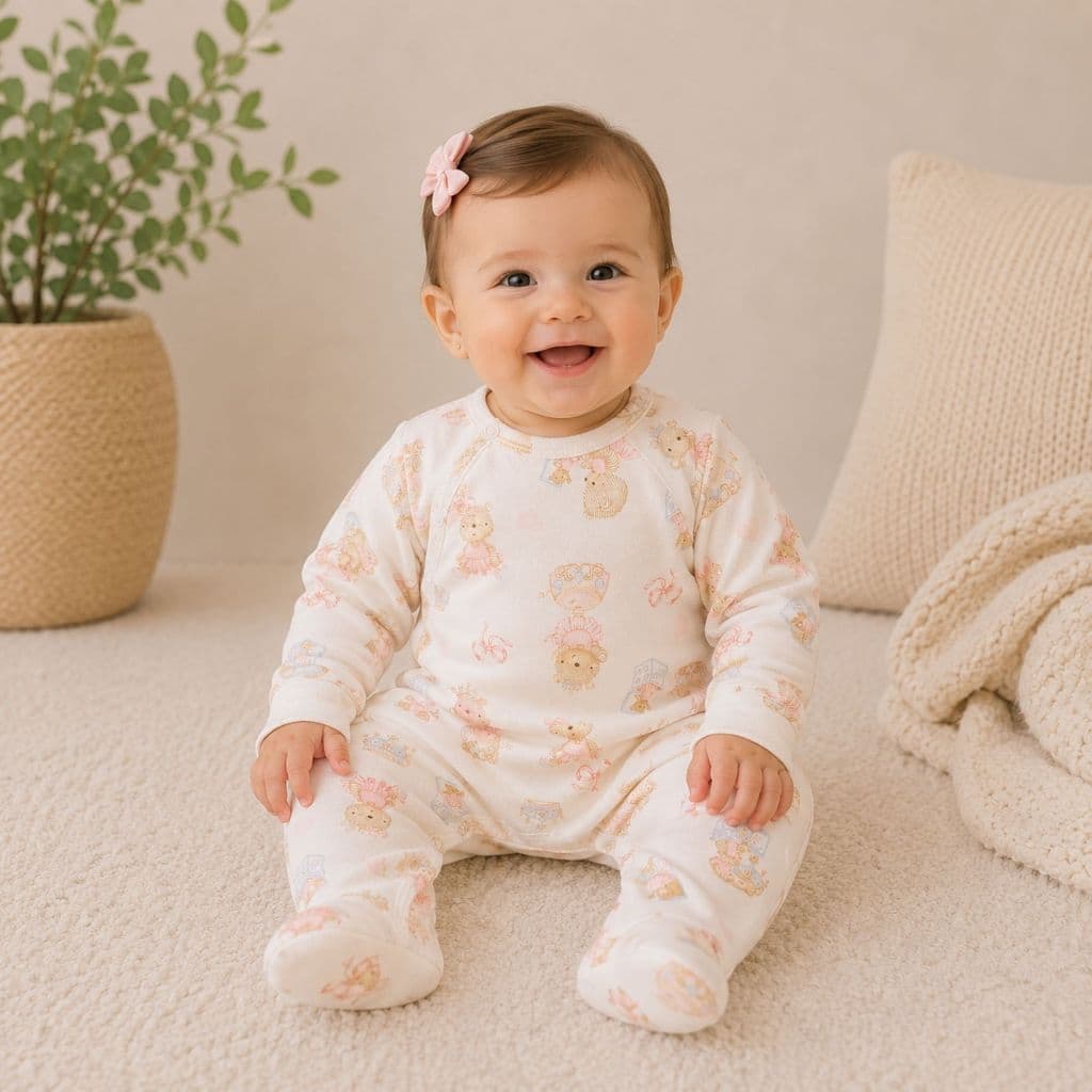 Macacão Estampado Rosa Bebê - Up Baby