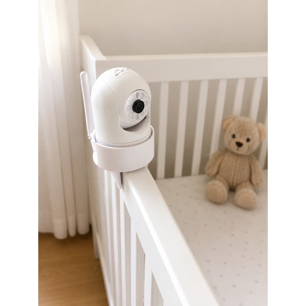 Suporte para Câmera Babá Eletrônica com Encaixe para Berço, Instalação Sem Furos, Encaixe Rápido e Estável