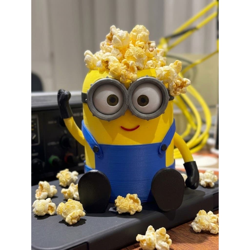 BALDE DE PIPOCA DIVERTIDO – ESTILO PERSONAGEM AMARELO | IMPRESSÃO 3D
