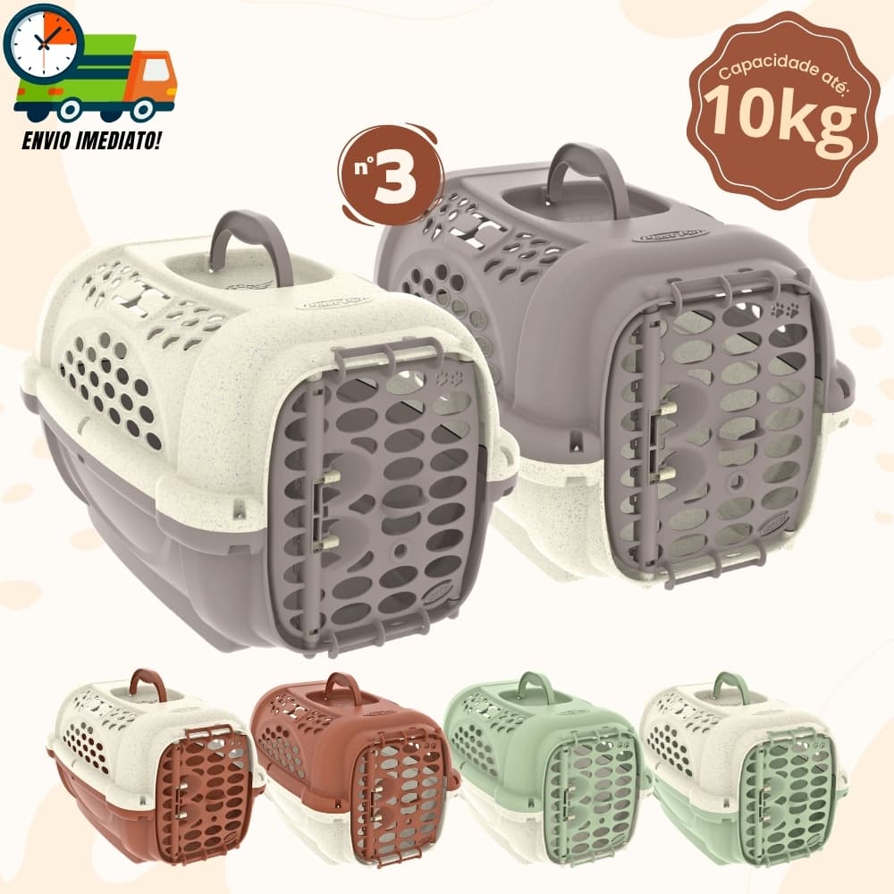 Caixa de Transporte Para Pets Cães e Gatos Pequenos e Médios Até 10kg Panther Nº03 Home Decor