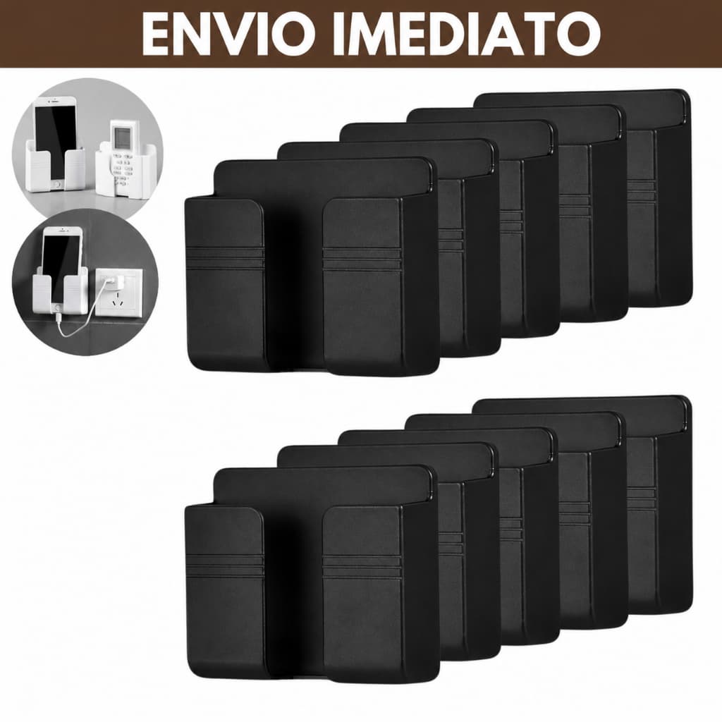 Kit 4/3/2/1 Suporte Celular Parede Para Carregar Multiuso Controle Preto/Branco