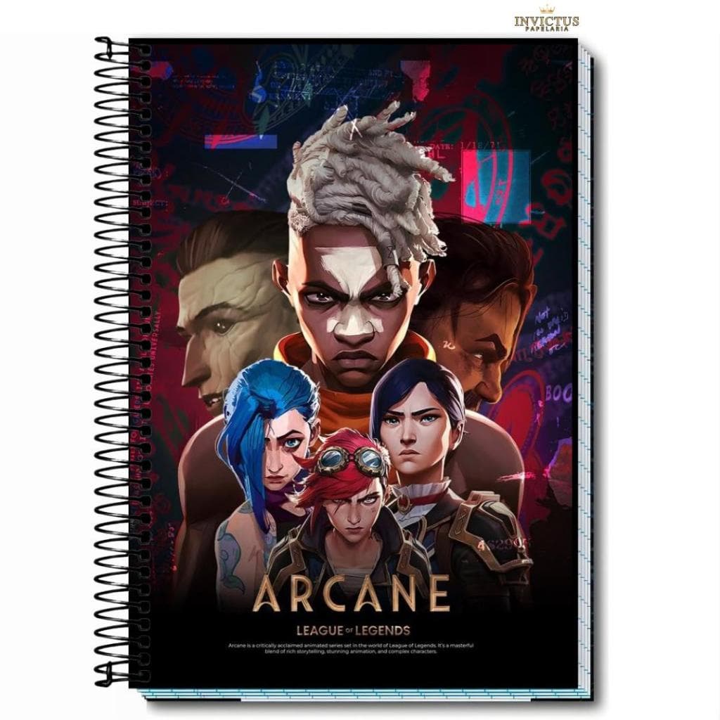 Caderno Personalizado Arcane – Capa dura com espiral Universitário Escolar 01 a 20 Matérias