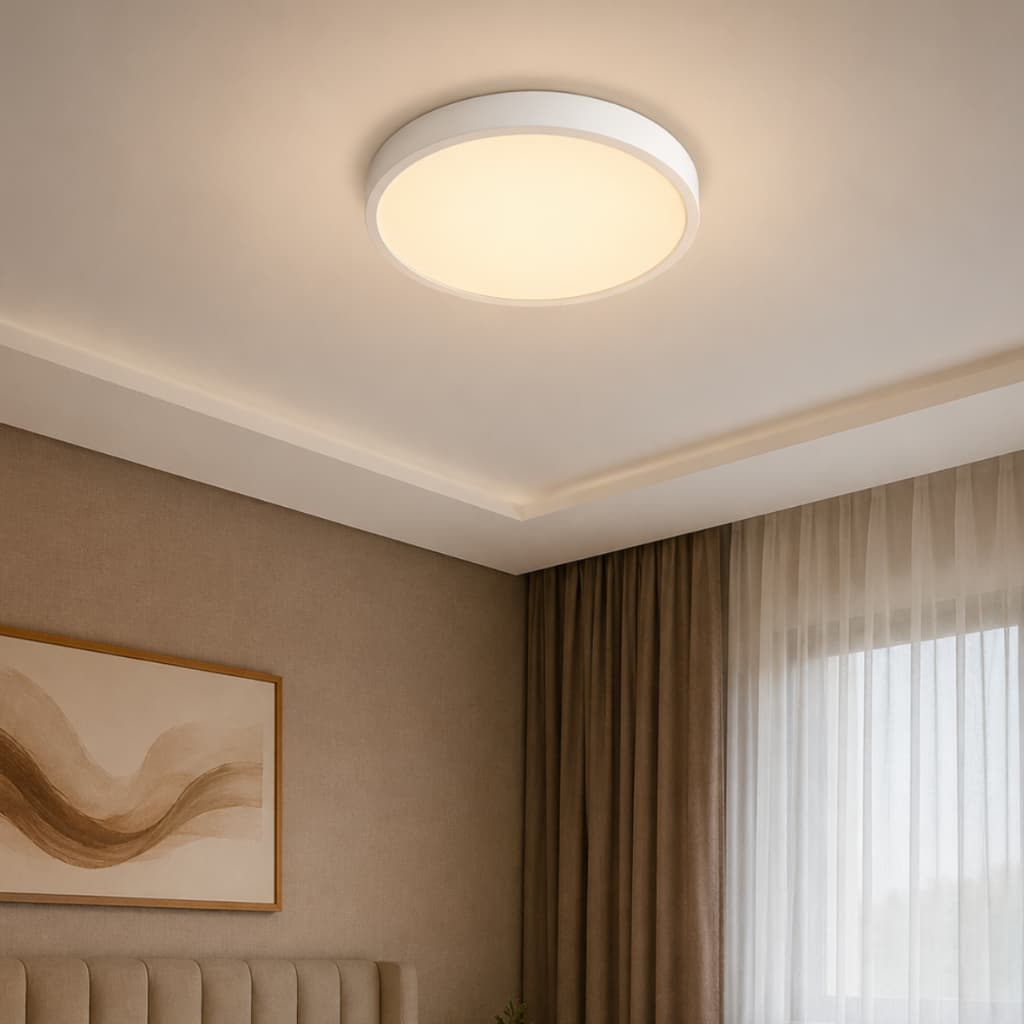 Luminaria Sobrepor Plafon Redondo Slim 30cm sala Quarto Moderno 127/220v