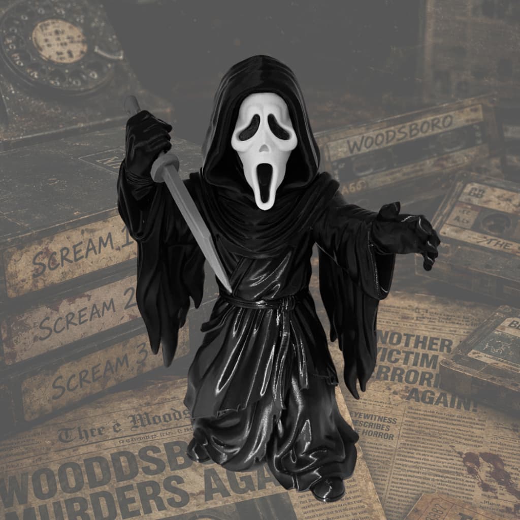 Estatueta Ghostface O Pânico Filme Escultura Geek Nerd Action Figure Colecionável Estatua Todo Mundo em Pânico