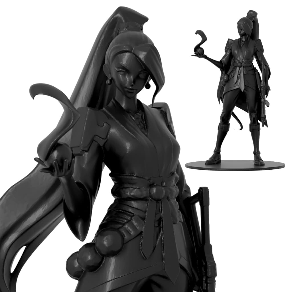 Action Figure Sage Valorant Cor Unica - Boneco Colecionavel da Sage do Valorant