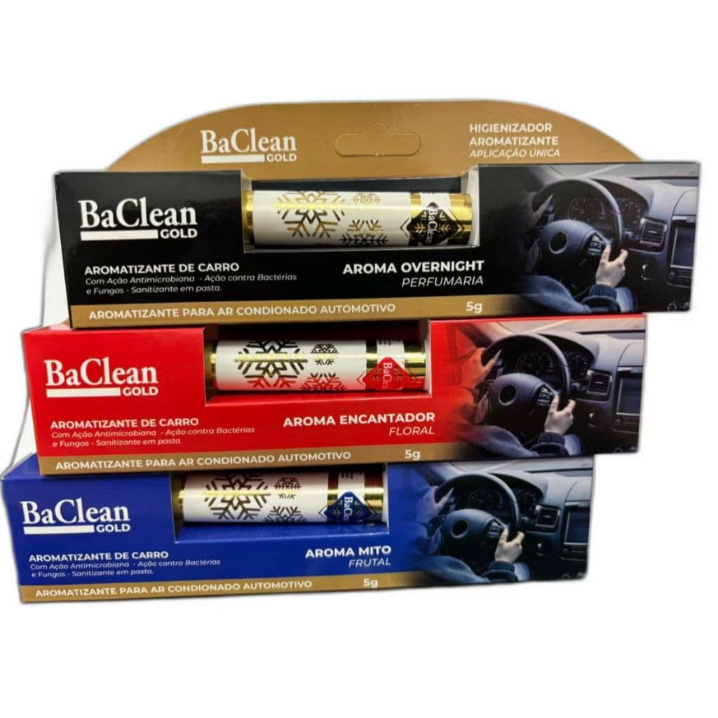 Aromatizante Bactericida Para Carro BaClean Gold Ar Condicionado