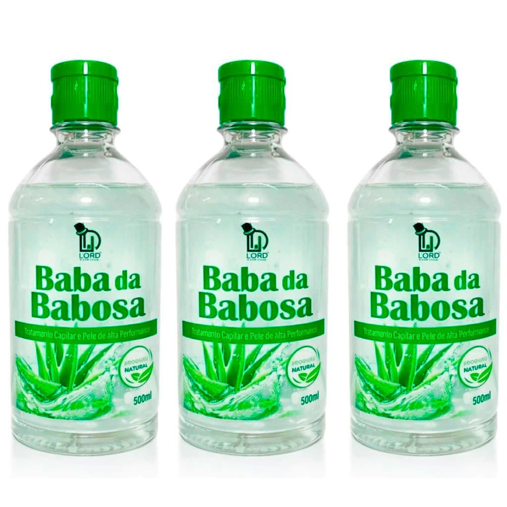 Kit C/ 3 Baba da Babosa Lord Cosméticos 500 ml - CM0029K3