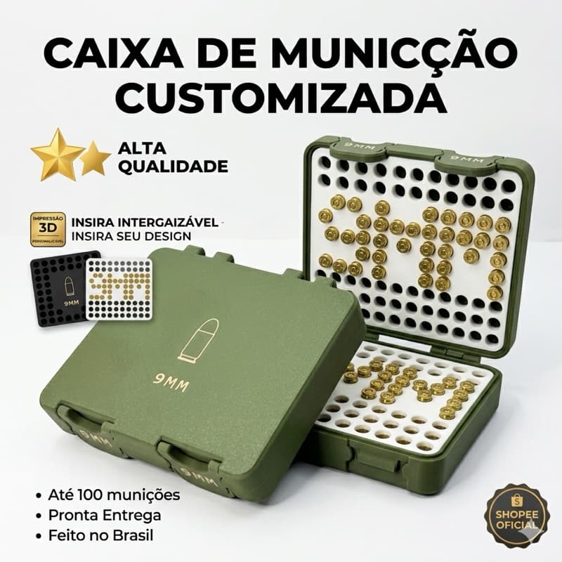 Estojo de Munição - 9mm Caixa Protetora Munição