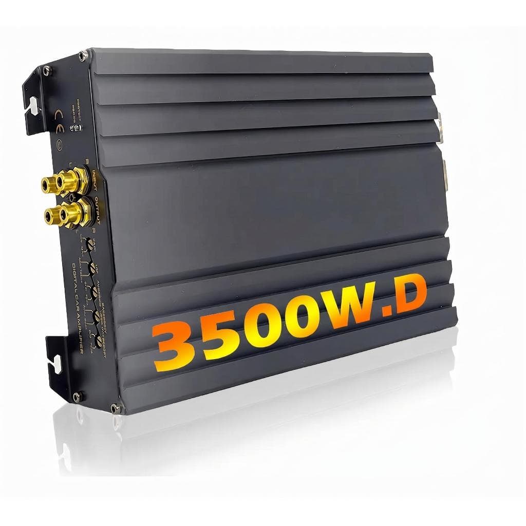Amplificador de Áudio Classe D Profissional 1 Canal para Auto, Amplificador Monobloco 1 Canal Classe D Para Auto Preto