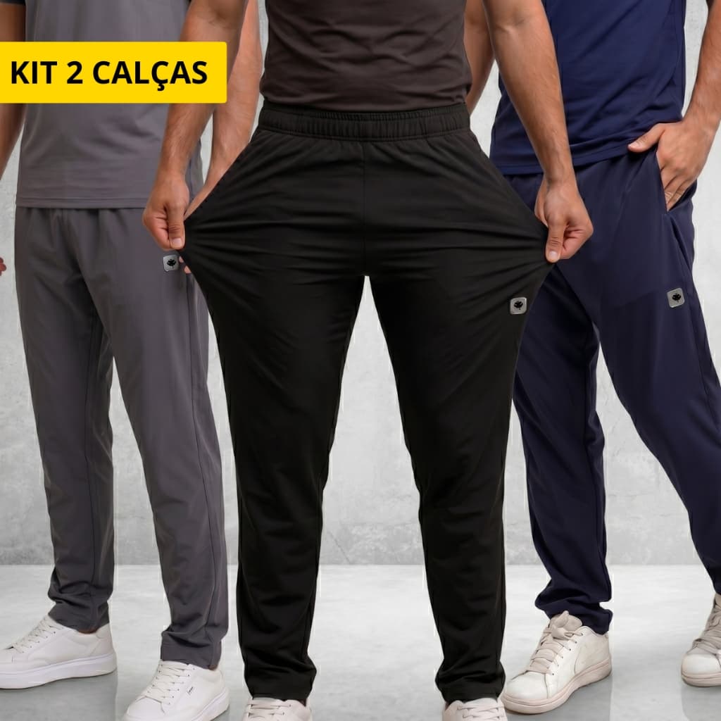 Kit 2 Calça Masculina Leve Elastano Caminhada Esportiva Academia Fitness Versátil LVBR