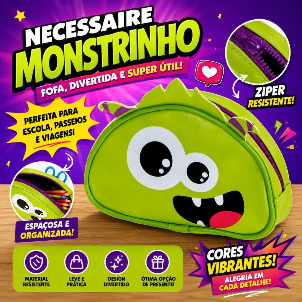 Estojo escolar Monstro SA