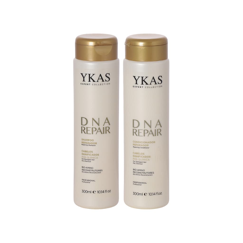Kit Dna Repair Ykas (2x300ml) - Shampoo e Condicionador Manutenção Cabelos Danificados