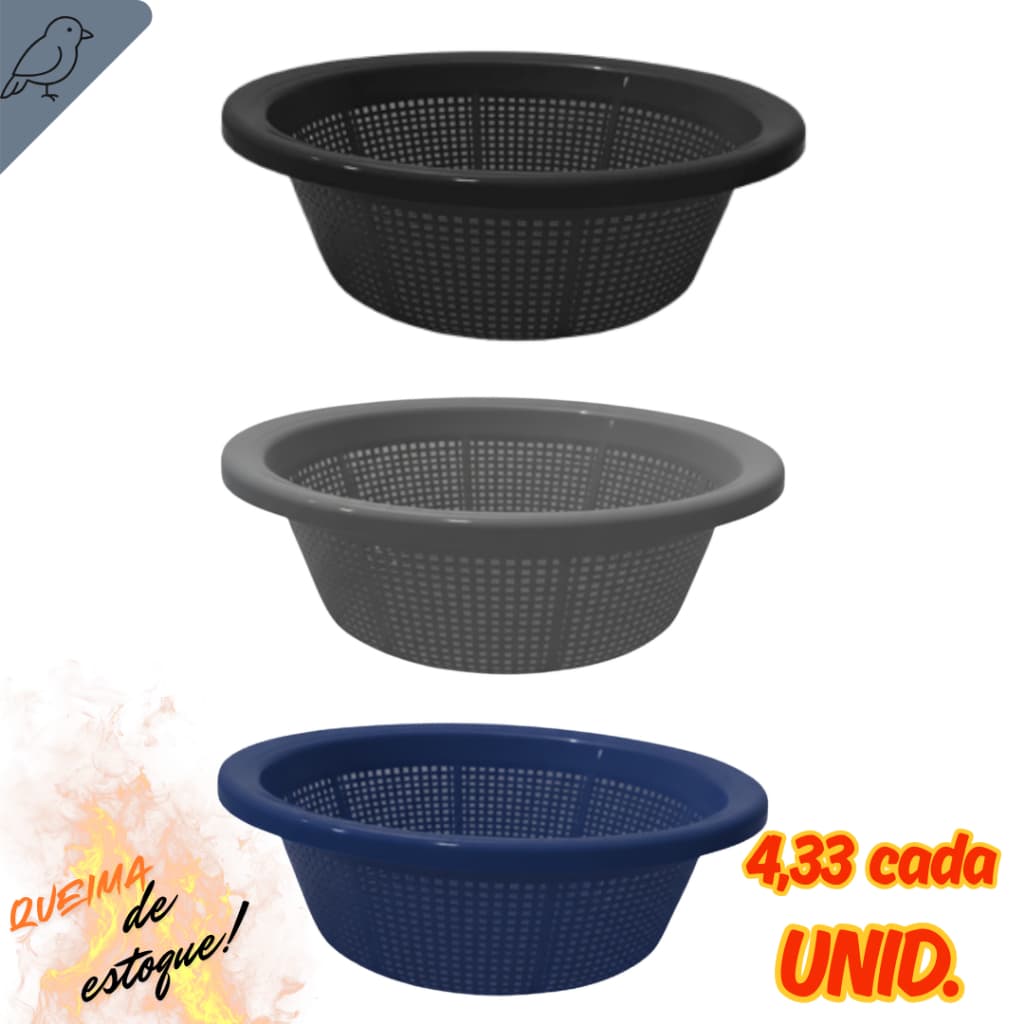 Kit 3 Escorredor Lavatudo Para Vegetais Graos Arroz Feijao Utensilio Pratico Para Cozinha Casa