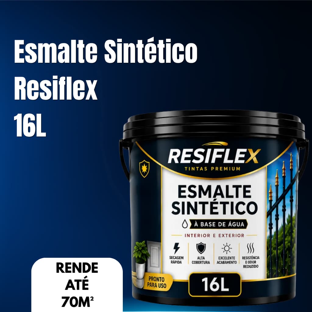 Esmalte Sintético Resiflex 16L Ideal Para Portões Grades Portas Janelas e Estruturas