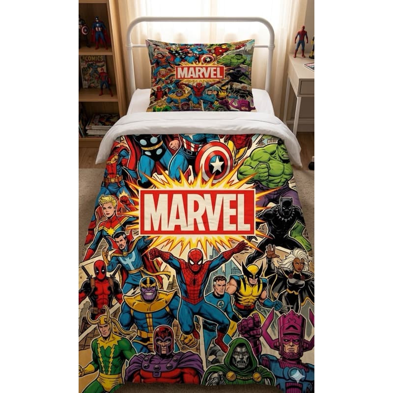 ENVIO IMEDIATO Edredom Solteiro Heróis 3 peças