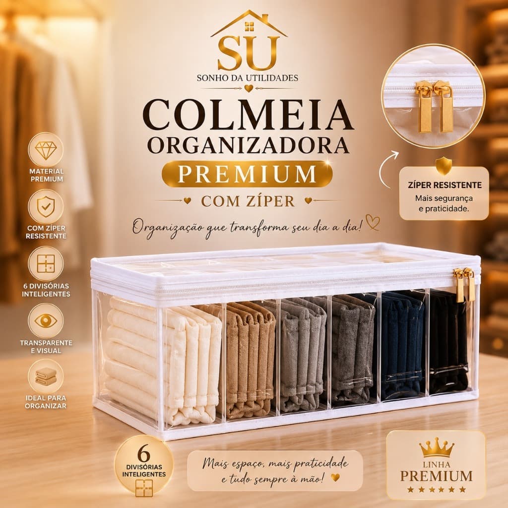 Colmeia Premium com Zíper M para Organização de Roupas e Closet – SU Sonho