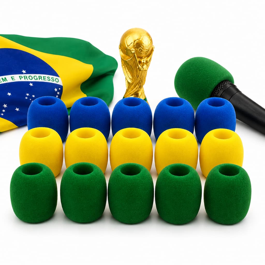 Kit 5 Espumas Protetora Universal Para Microfone - Condensador Pop - Modelo SM58 - Com e Sem Fio
