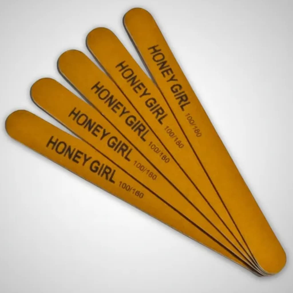 25 Lixa de Unhas Marrom Reta Fina 100/180 Honey Girl