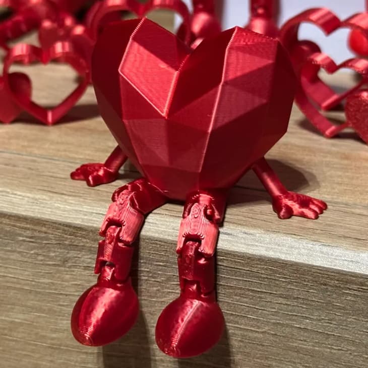 Coração Articulado 3D Flexível com Perninhas Móveis | Decoração Romântica