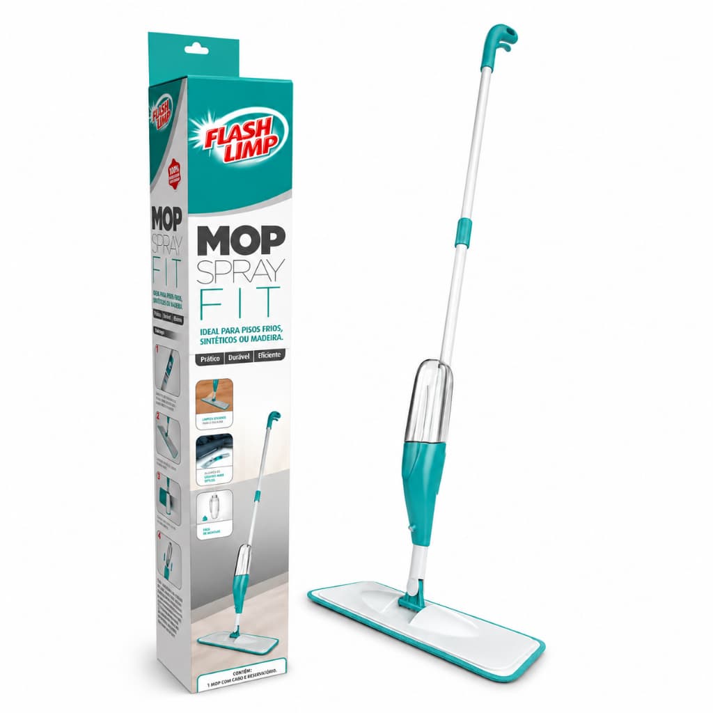 Mop Spray Fit Flash Limp Com Microfibra Rodo Inteligente 365ml