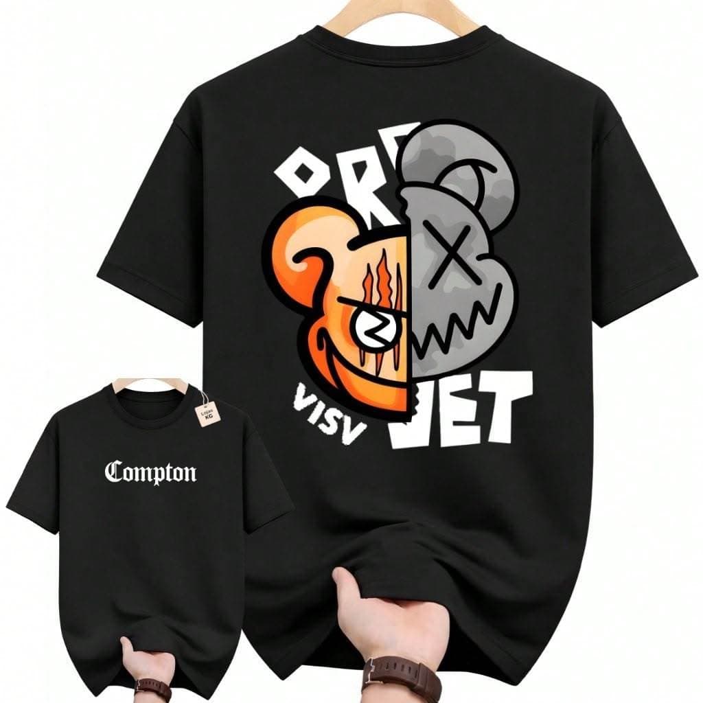 Camiseta Oversized Compton Streetwear Estampa Costas Masculina Unissex