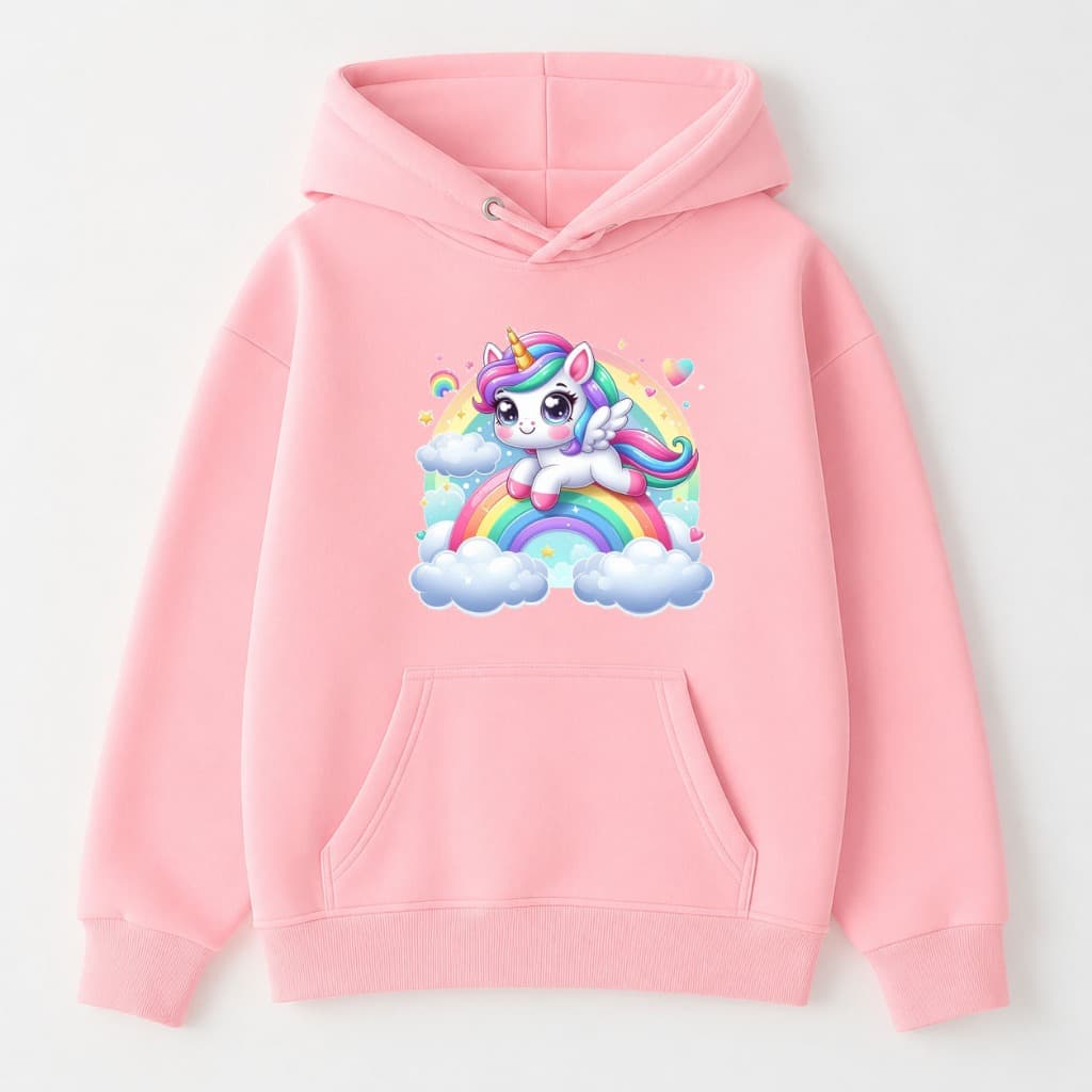 Moletom Menina Canguru Unicornio Infantil Volta as Aulas 2026 Inverno Quentinho Dia a Dia