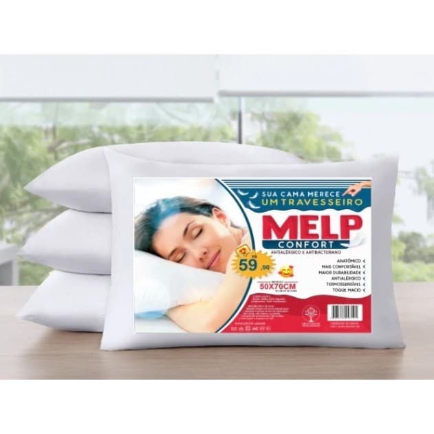 Travesseiro Confortável Melp Classic Antialérgico Branco