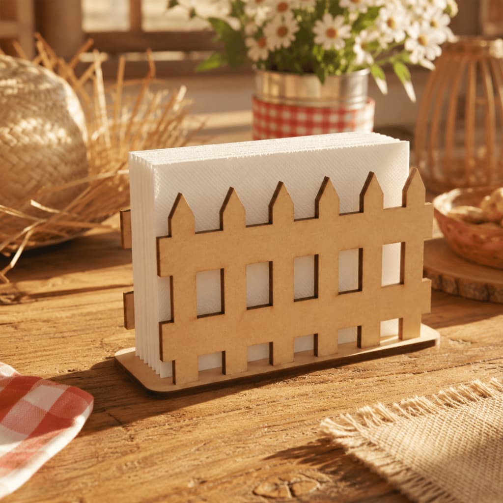 Kit 10 Porta Guardanapo Festa Junina Cerca Fazendinha MDF Lembrancinha Decoração