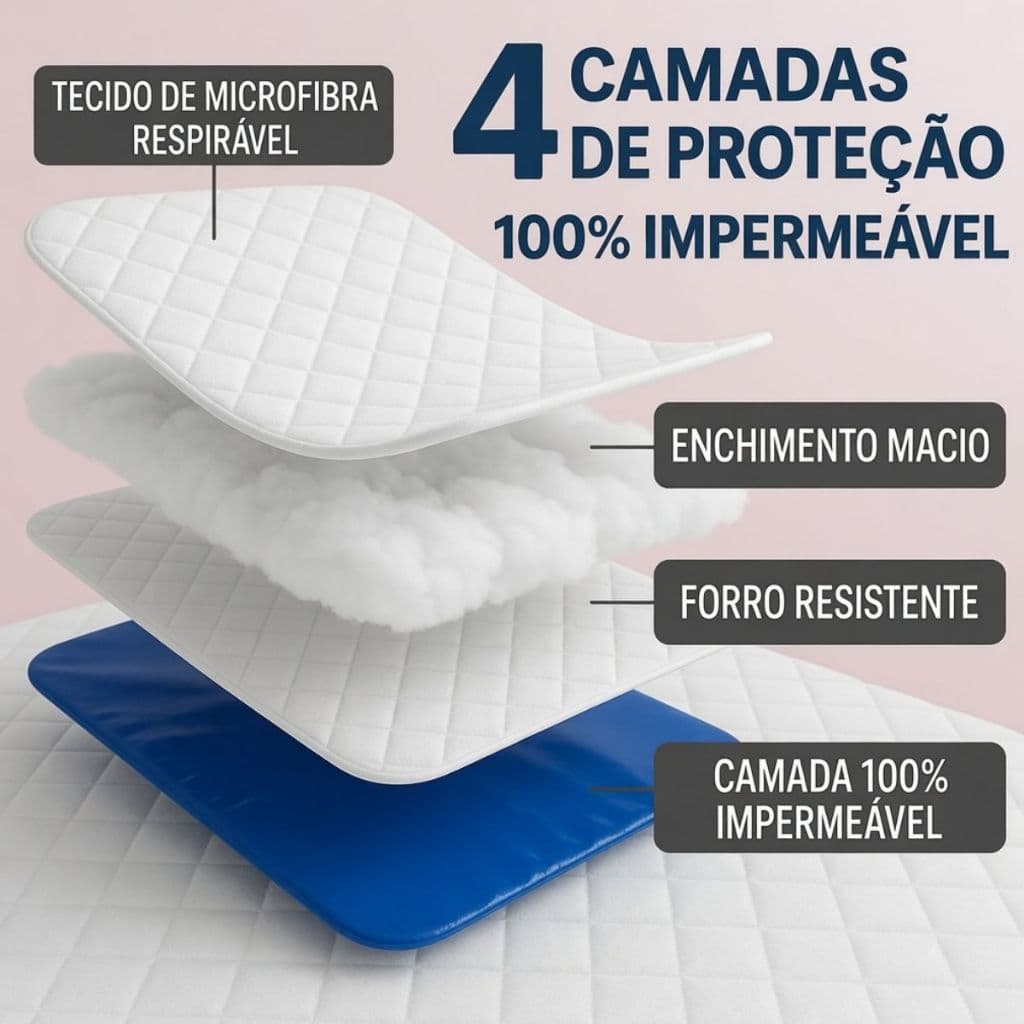 Capa Protetora Para Colchão Casal Queen Impermeável - Tais