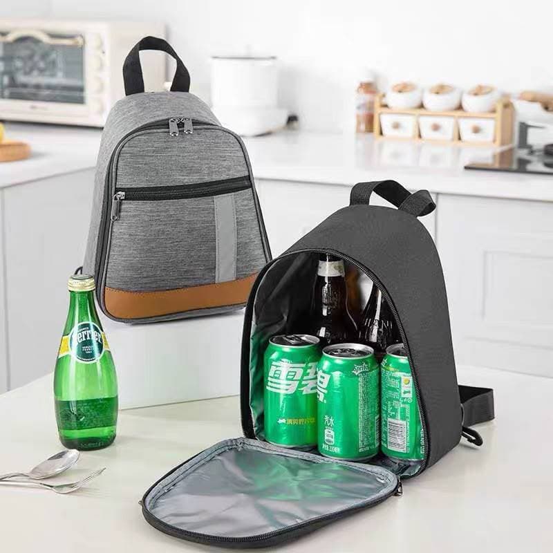 Lancheira Térmica Pequena Unissex Bolsa Mochila Transversal Sling para Marmita, Almoço e Lanche - Compacta e Isolada