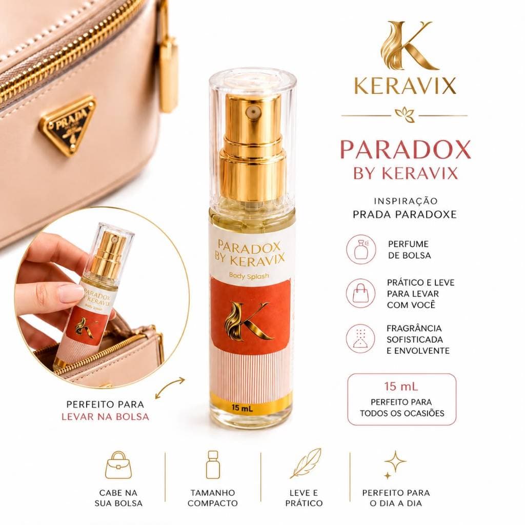 Perfume Feminino de Bolsa Keravix 15ml Fragrâncias Inspiradas em Perfumes Importados Longa Duração