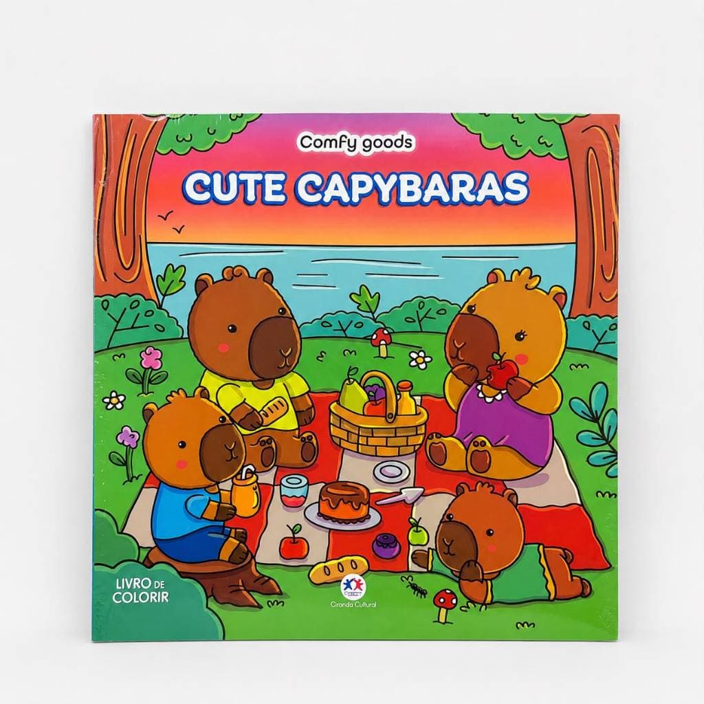 Livro de Colorir Capivara Infantil Cute Capybaras Desenhos para Colorir Atividade Educativa