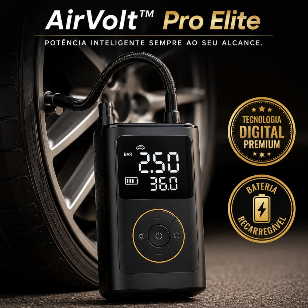 AirVolt™ Pro Elite | Compressor Digital Portátil Inteligente Sem Fio