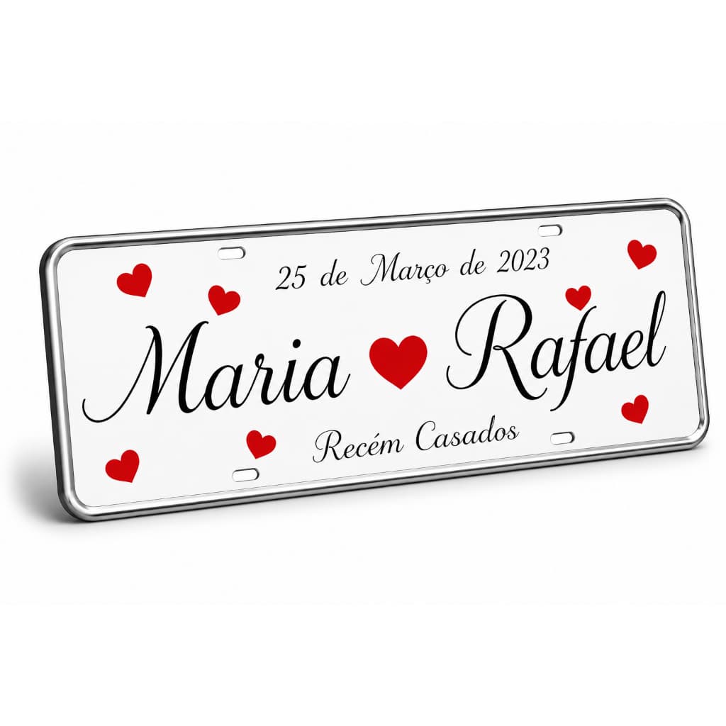 Placa Decorativa Casamento Personalizada Nome e Data Casal PVC 15x40cm