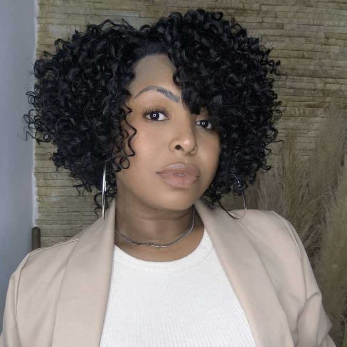 Lace frontal repartição livre 40 centímetros cacheada